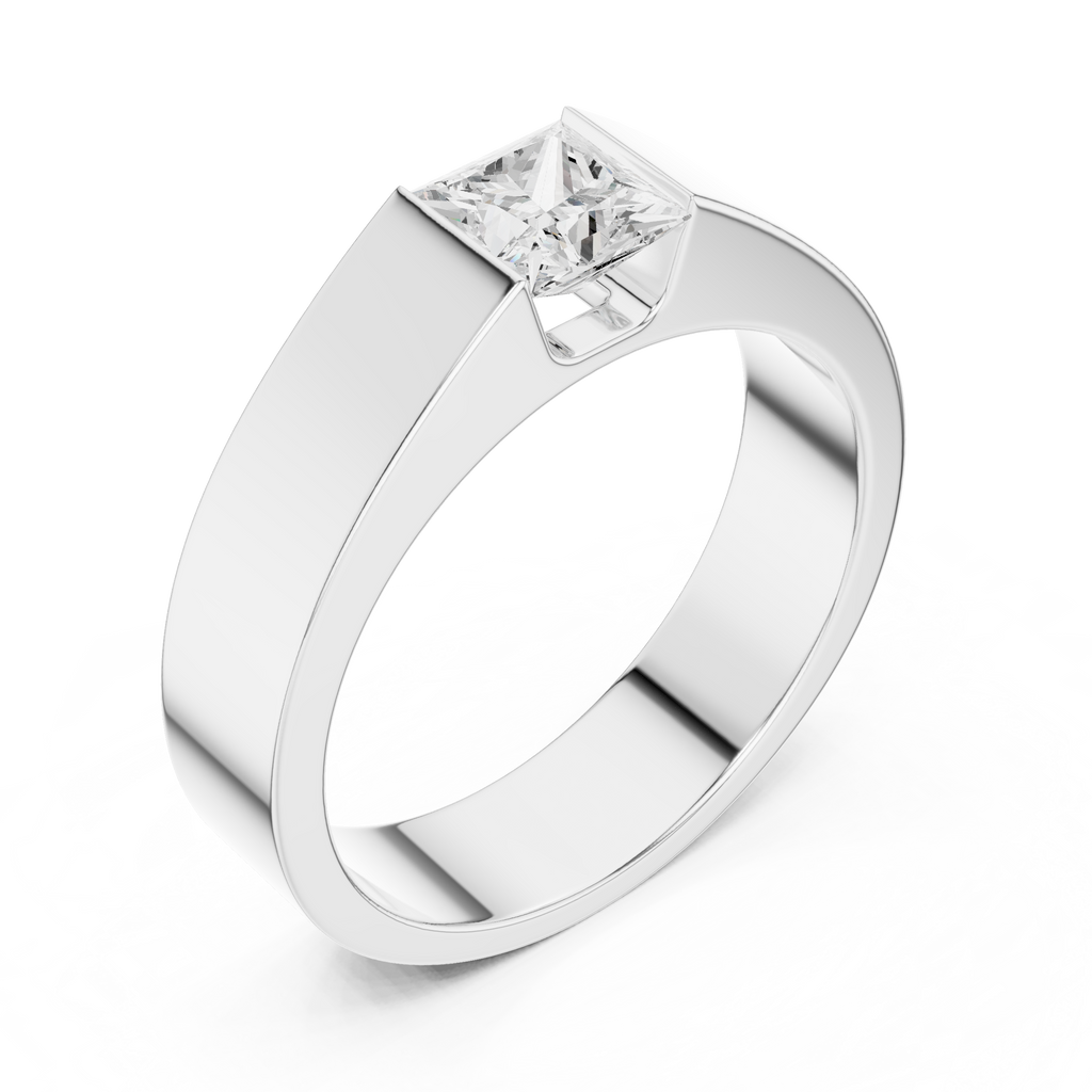 0.99 CT Princess Cut Solitaire Men's Diamond Ring