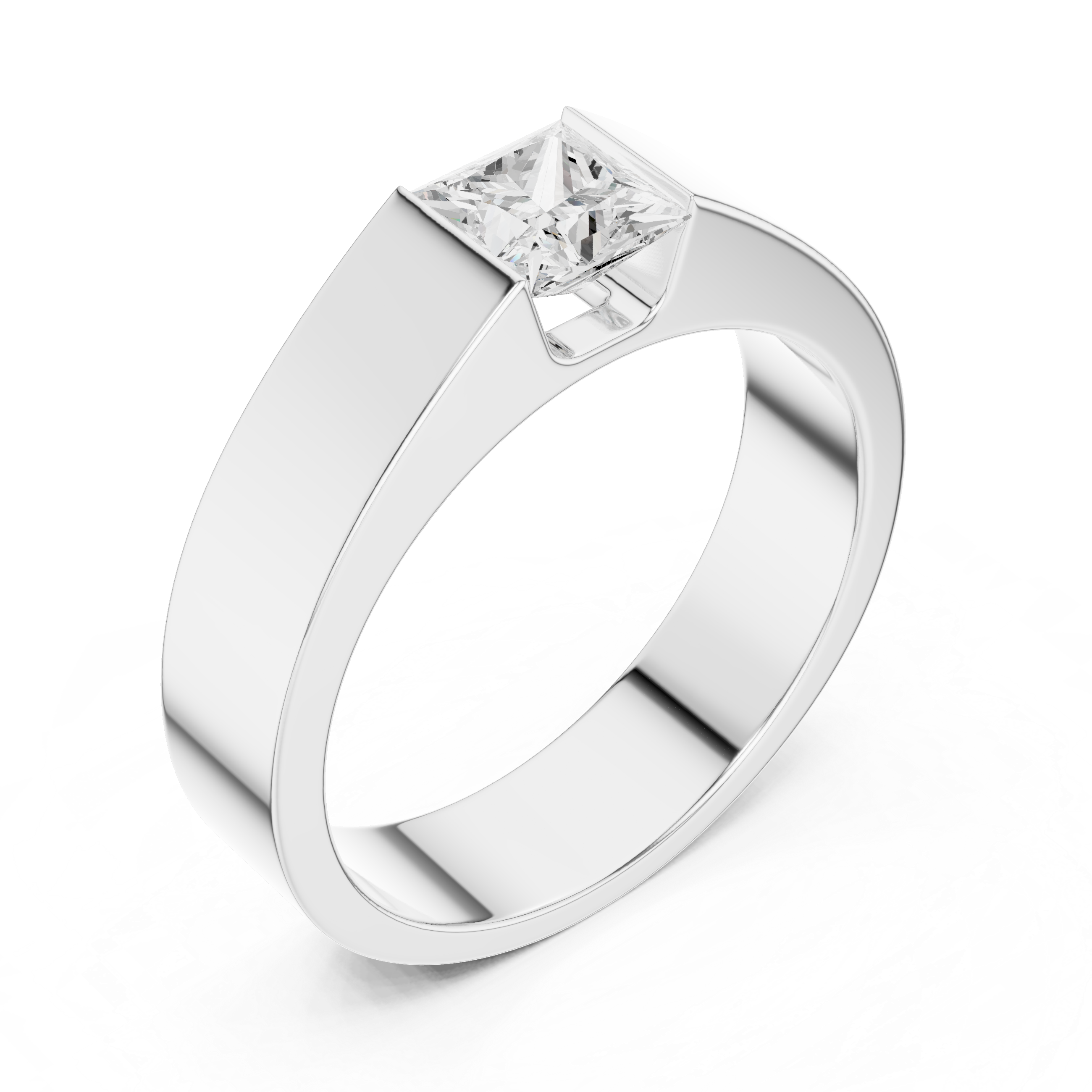 0.99 CT Princess Cut Solitaire Men's Diamond Ring