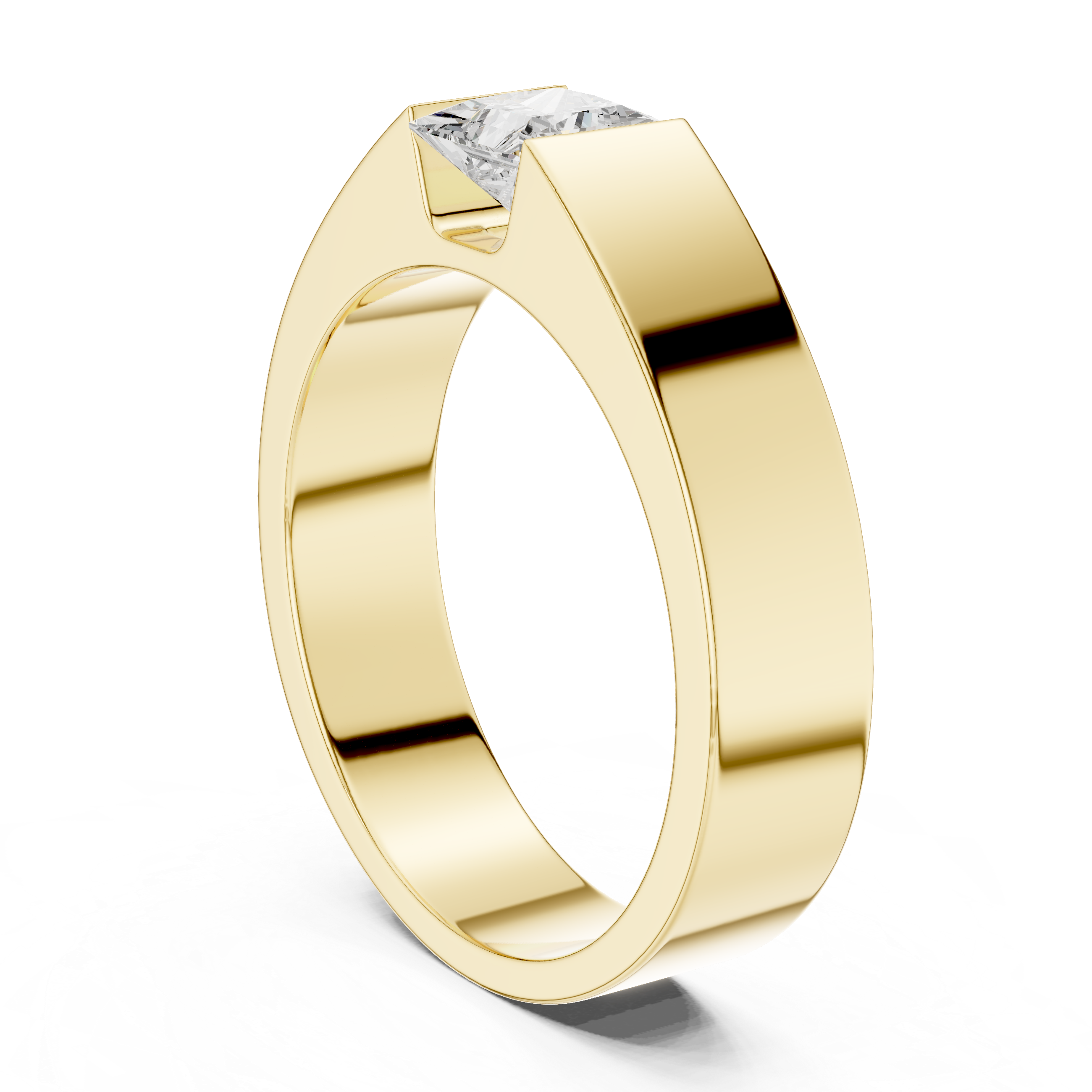 0.99 CT Princess Cut Solitaire Men's Diamond Ring