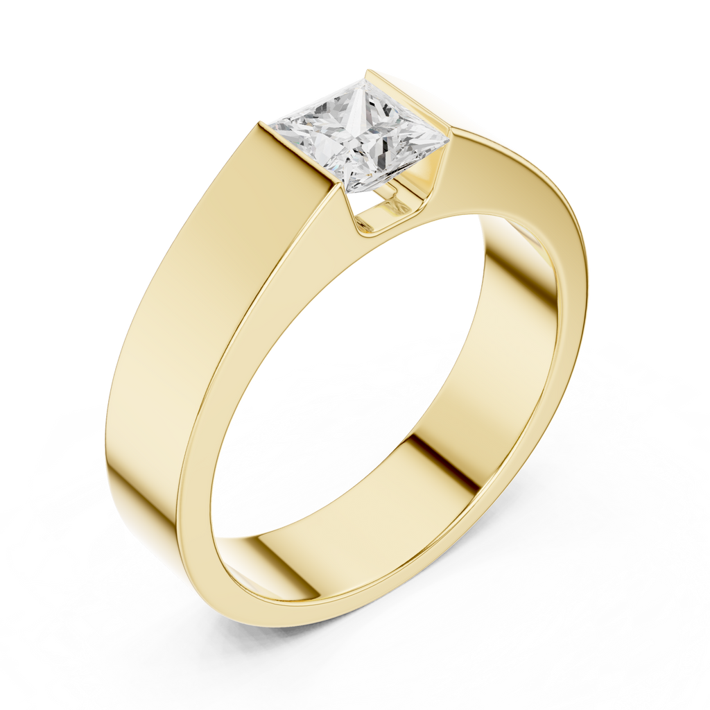 0.99 CT Princess Cut Solitaire Men's Diamond Ring