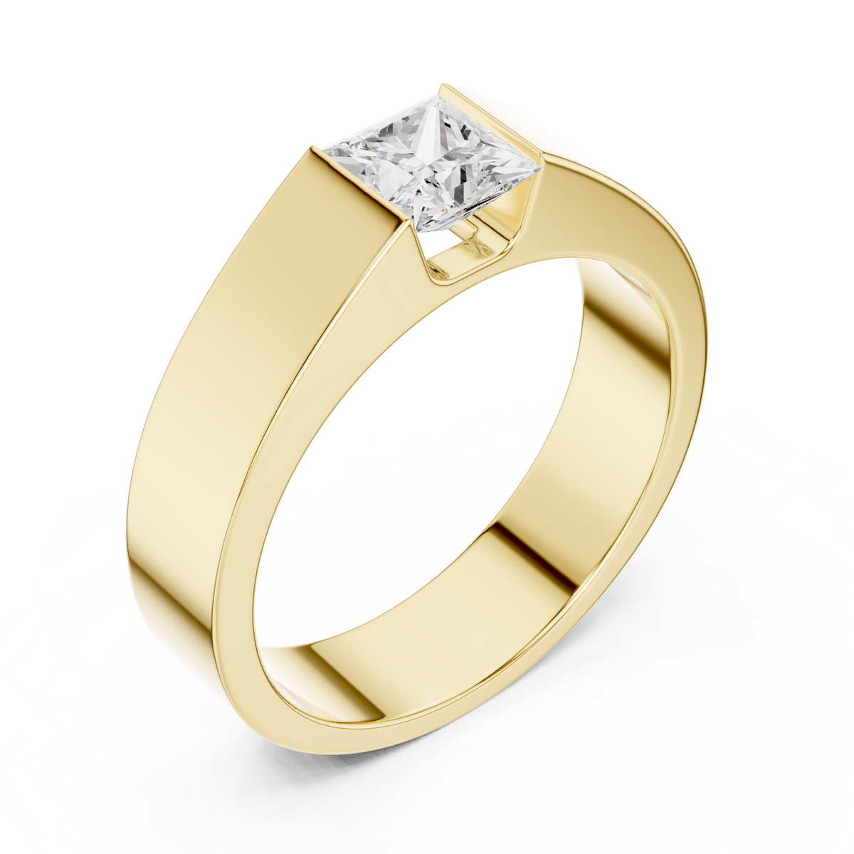 Monarch Princess Cut Solitaire Men's Diamond Ring – view 11 of 12, lab grown diamond ring | Jewelix Atelier