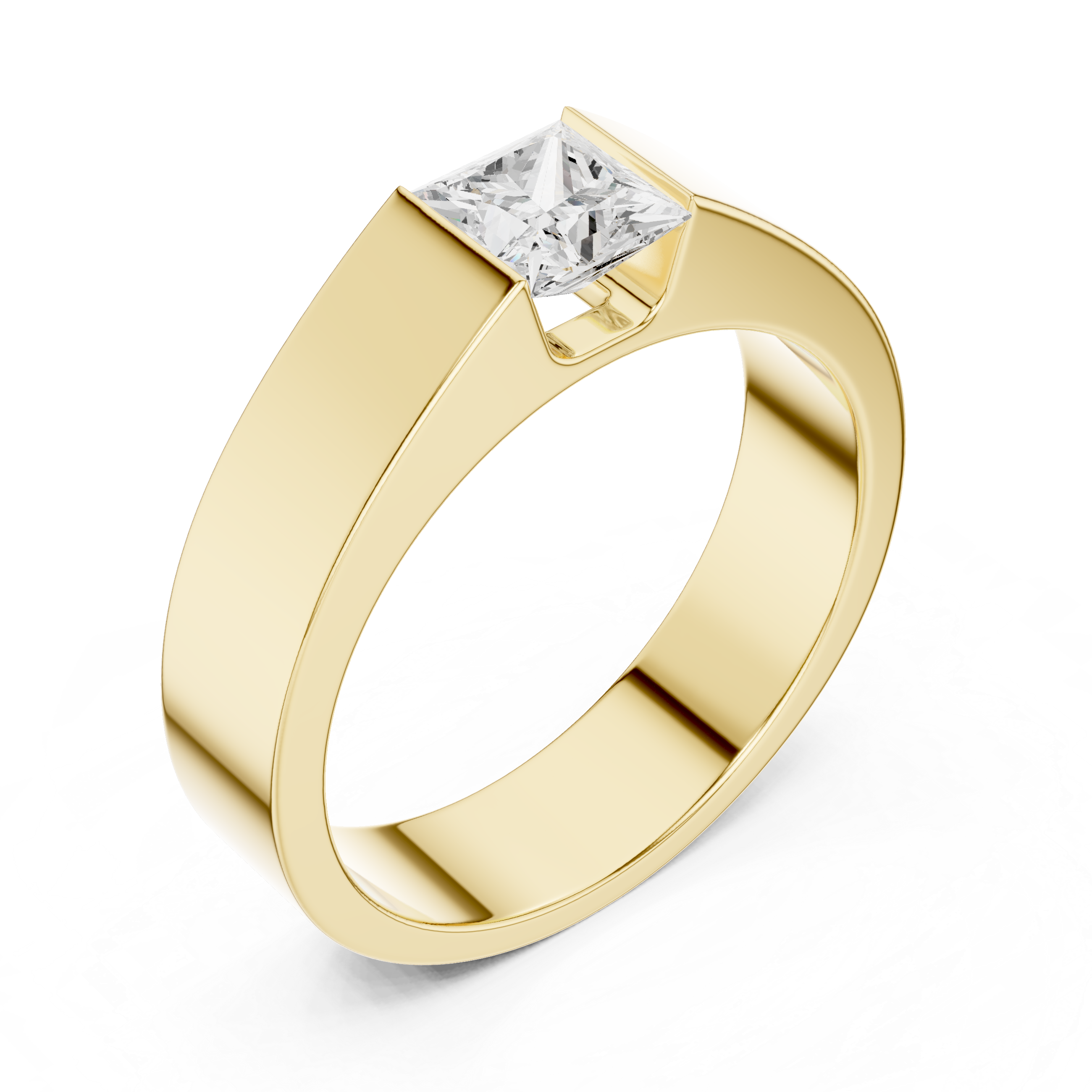 0.99 CT Princess Cut Solitaire Men's Diamond Ring