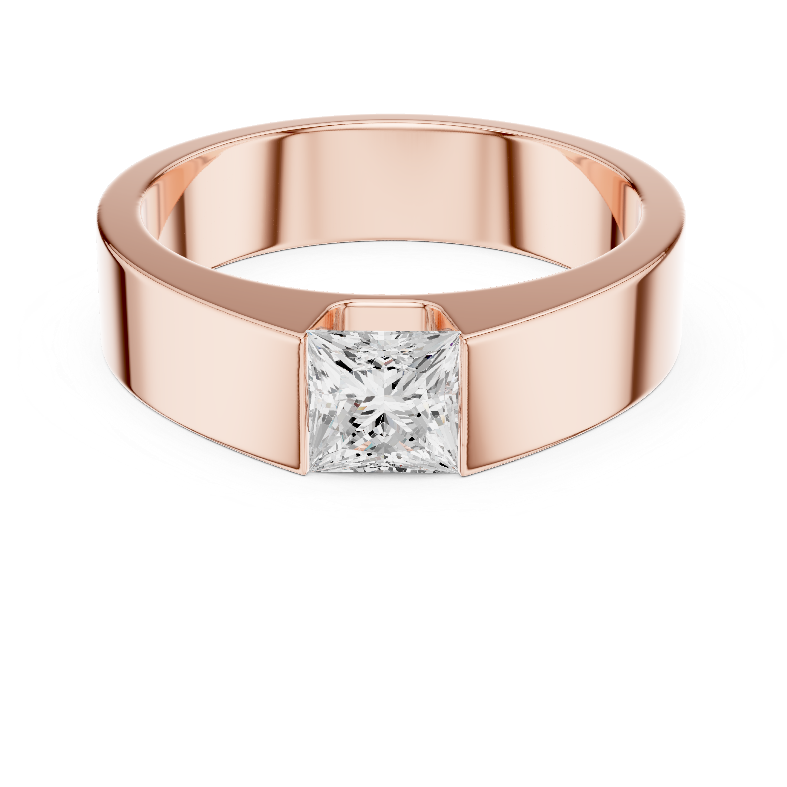 0.99 CT Princess Cut Solitaire Men's Diamond Ring