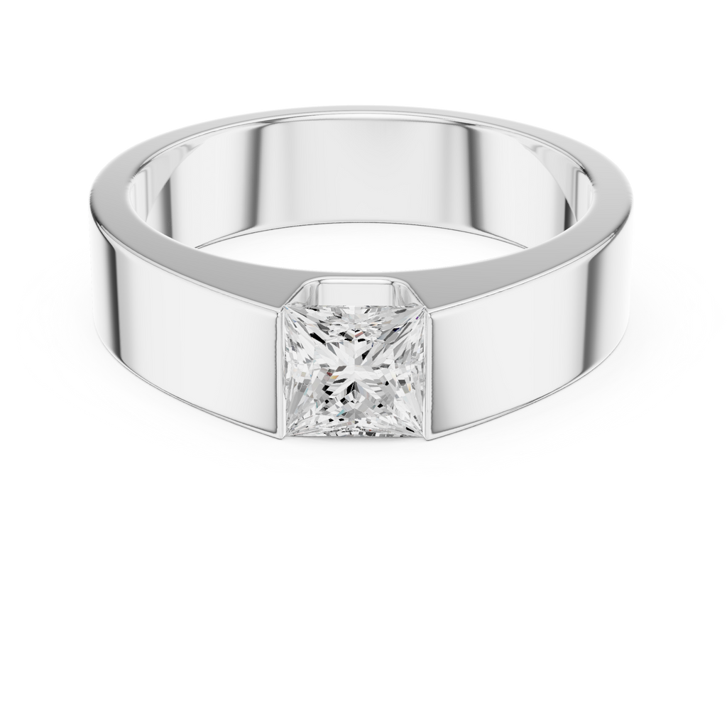0.99 CT Princess Cut Solitaire Men's Diamond Ring