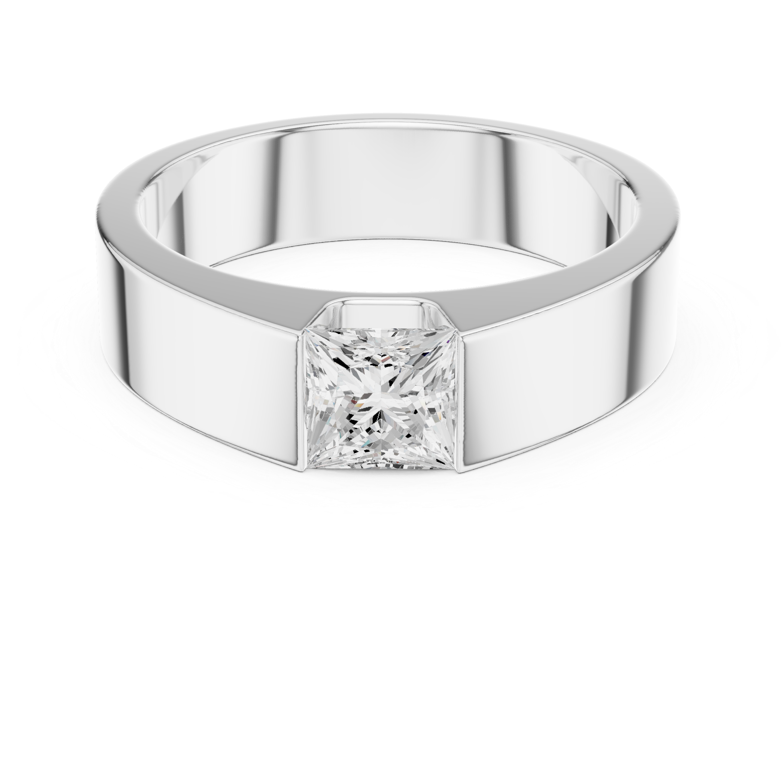 0.99 CT Princess Cut Solitaire Men's Diamond Ring