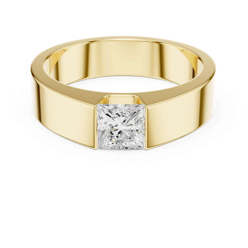 0.99 CT Princess Cut Solitaire Men's Diamond Ring
