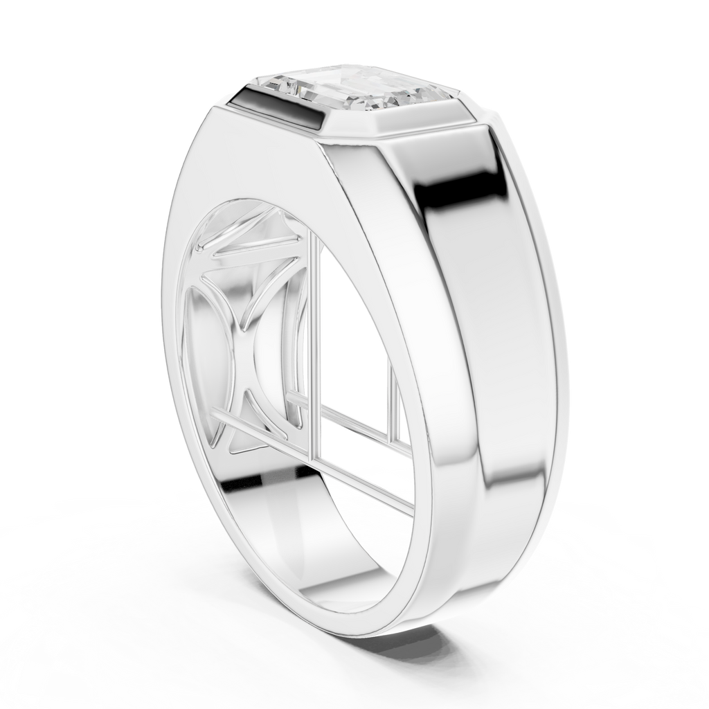 2.08 CT Emerald Cut Men's Solitaire Diamond Ring