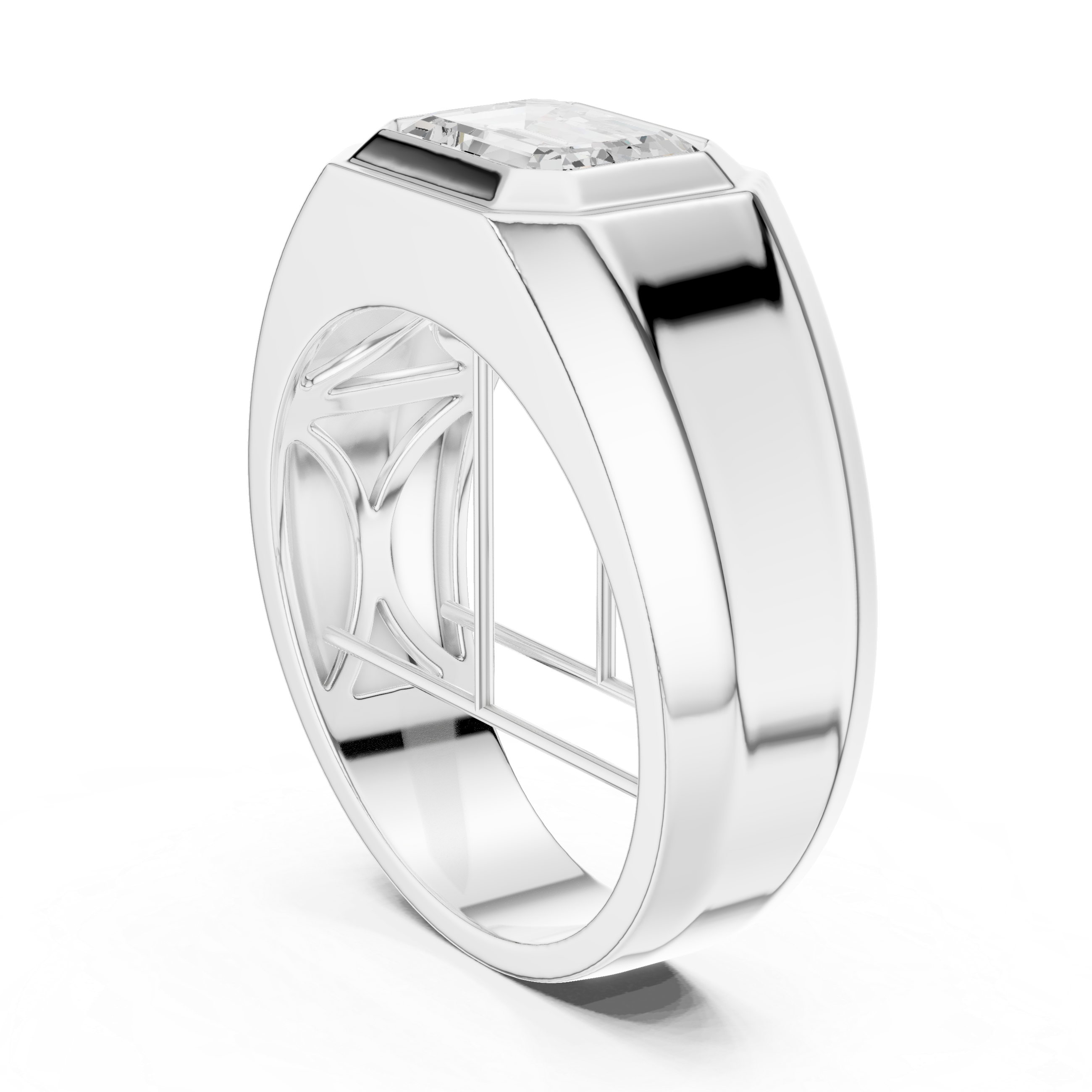 2.08 CT Emerald Cut Men's Solitaire Diamond Ring