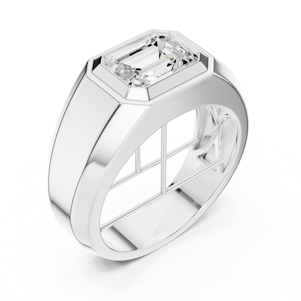 2.08 CT Emerald Cut Men's Solitaire Diamond Ring