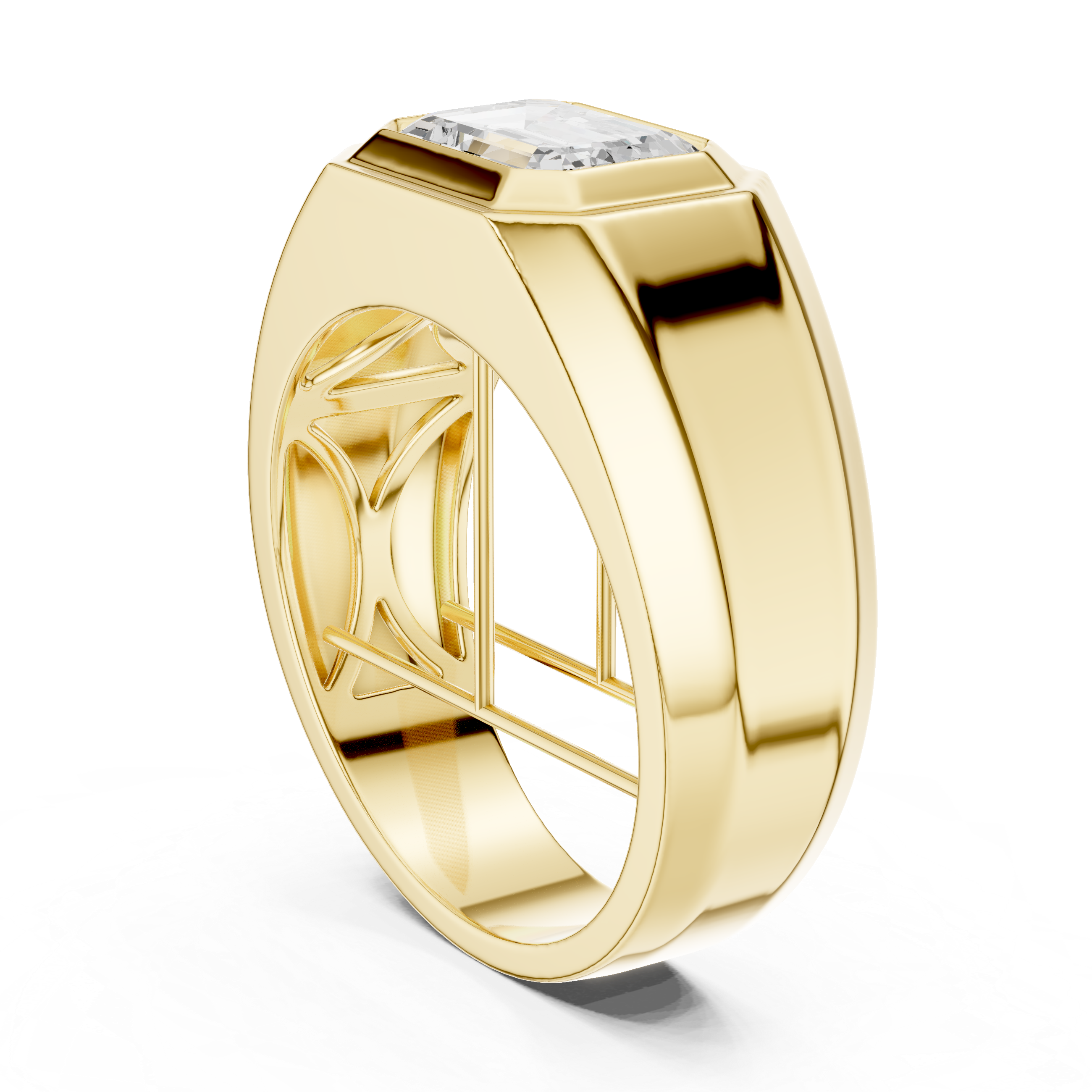 2.08 CT Emerald Cut Men's Solitaire Diamond Ring