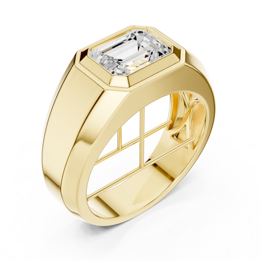 2.08 CT Emerald Cut Men's Solitaire Diamond Ring