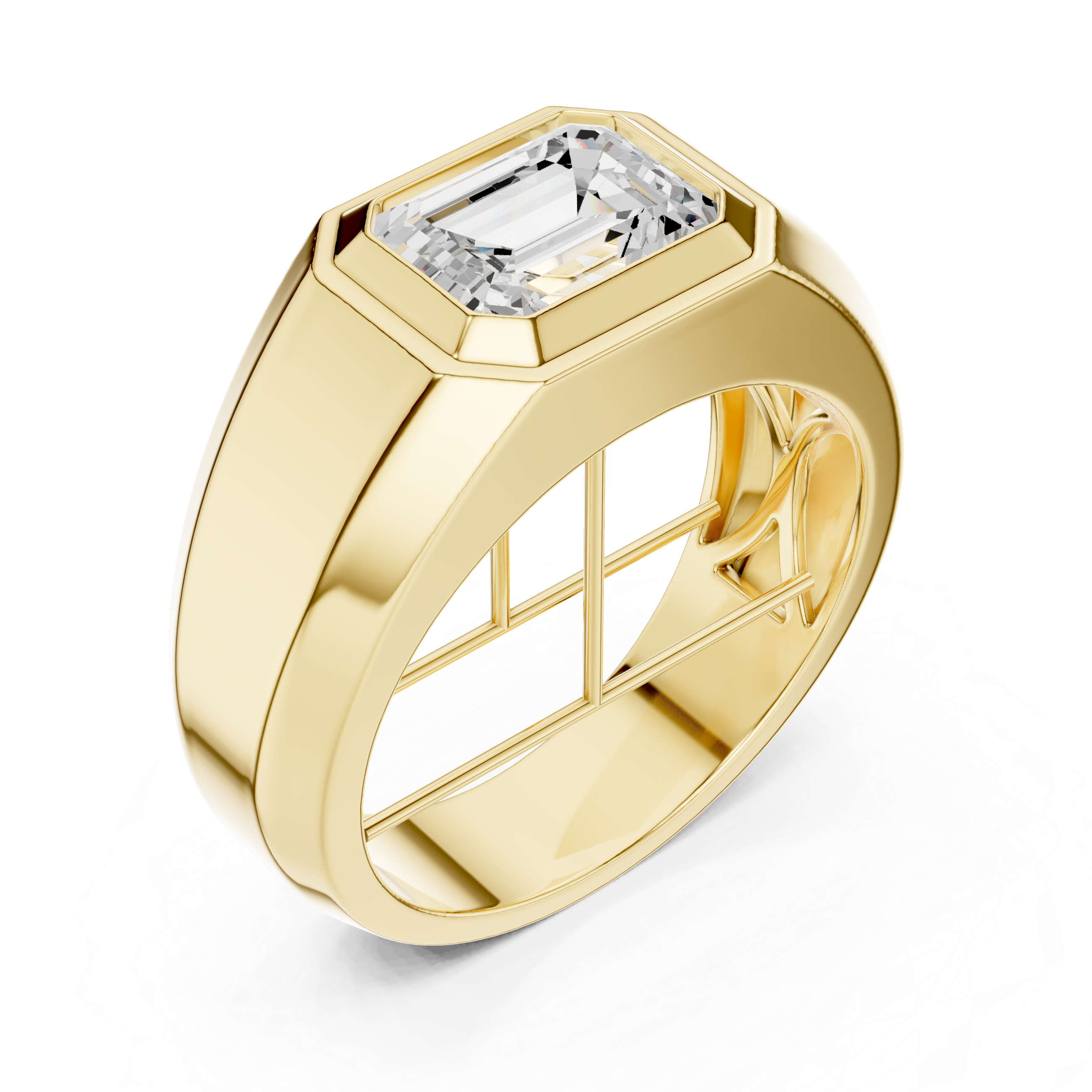 2.08 CT Emerald Cut Men's Solitaire Diamond Ring
