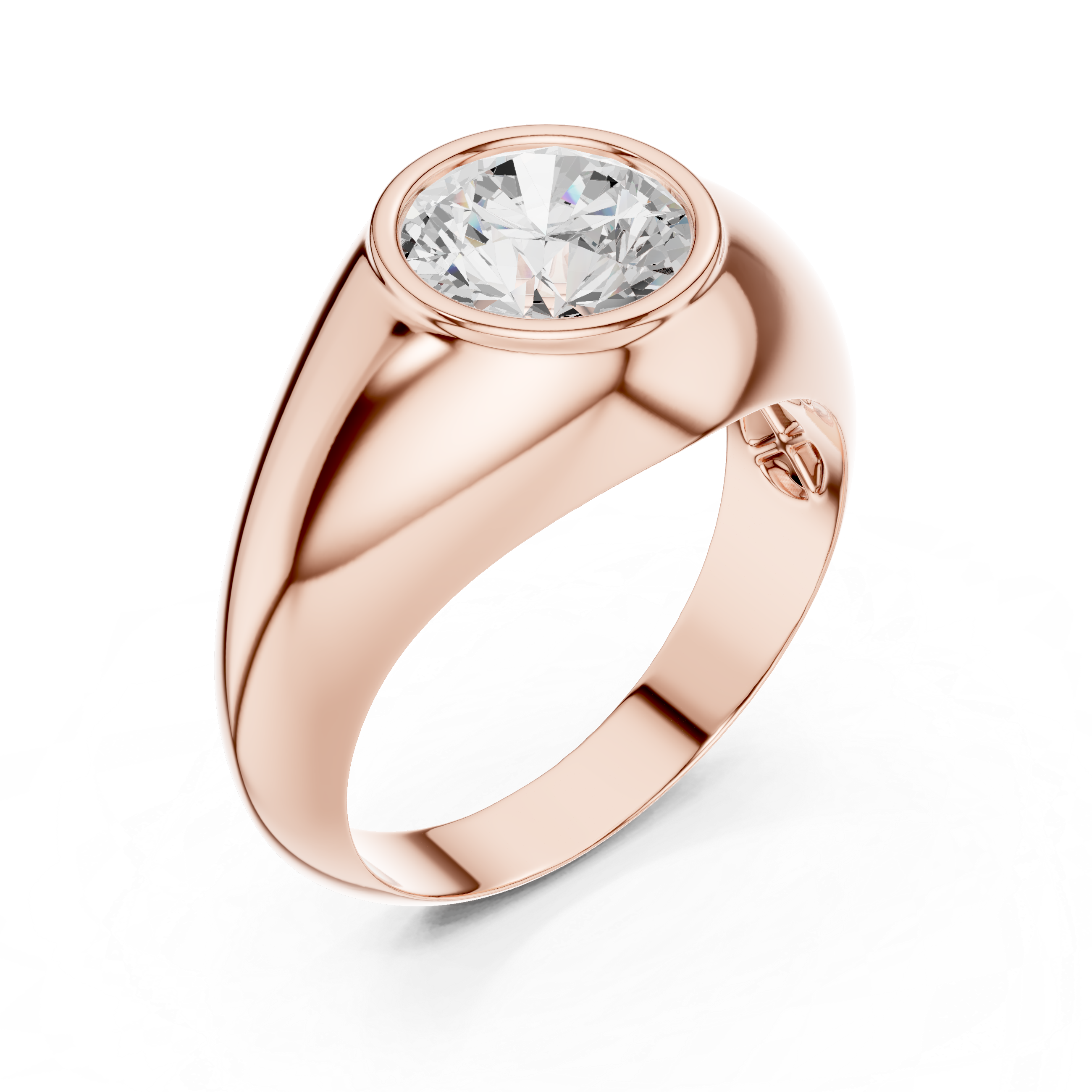 1.92 CT Round Cut Bezel Set Men's Diamond Ring