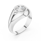 1.92 CT Round Cut Bezel Set Men's Diamond Ring