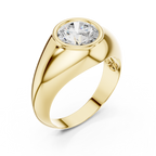1.92 CT Round Cut Bezel Set Men's Diamond Ring
