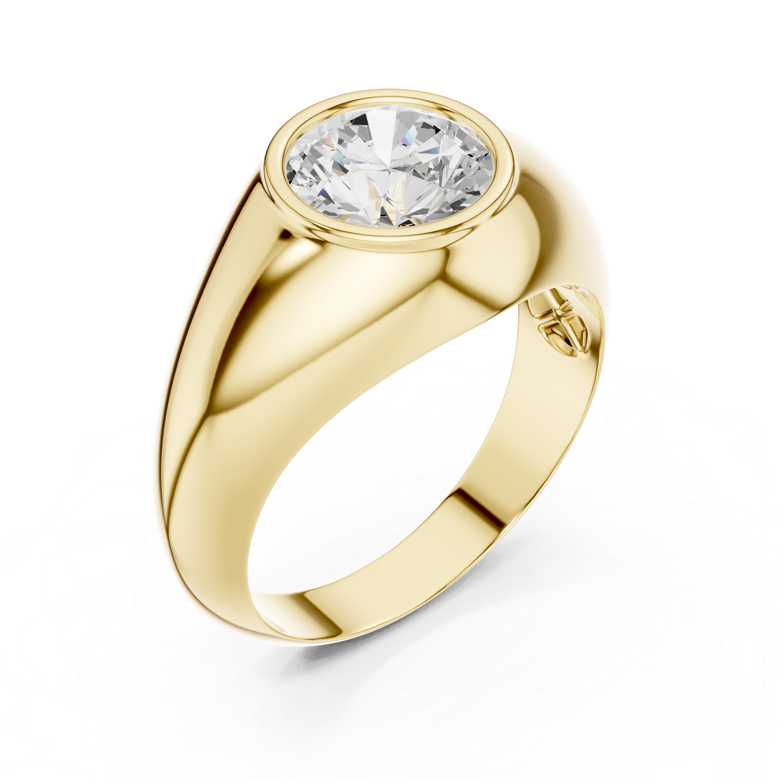1.92 CT Round Cut Bezel Set Men's Diamond Ring
