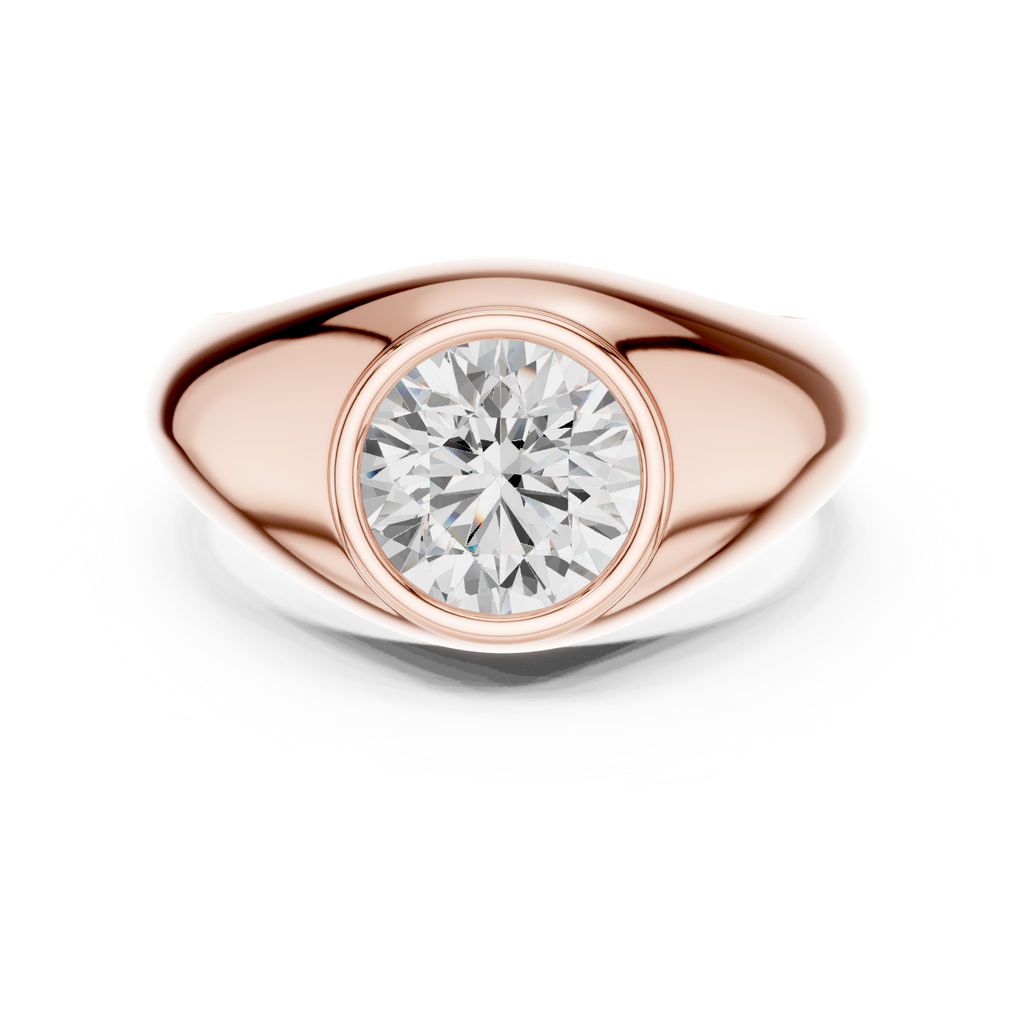 1.92 CT Round Cut Bezel Set Men's Diamond Ring
