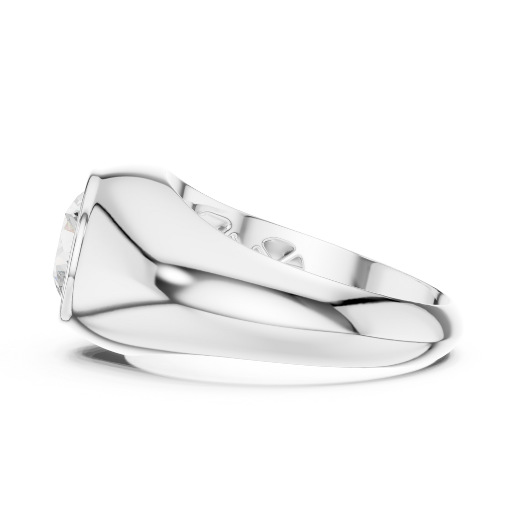 1.92 CT Round Cut Bezel Set Men's Diamond Ring
