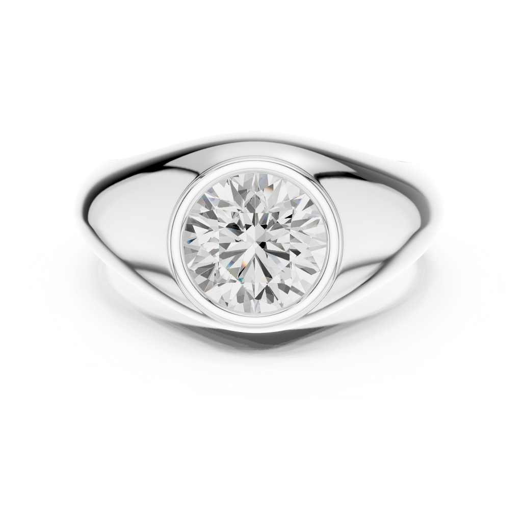 1.92 CT Round Cut Bezel Set Men's Diamond Ring