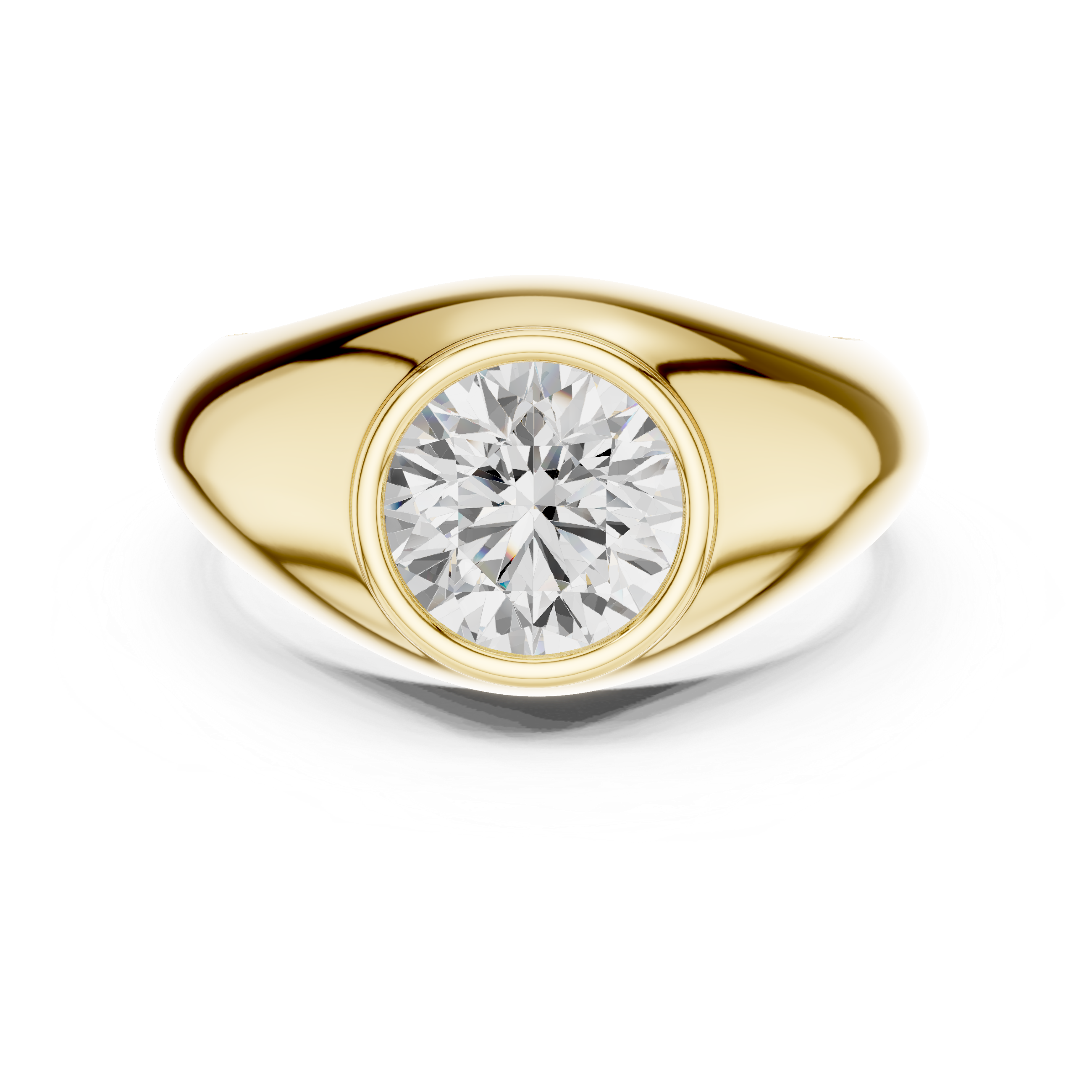 1.92 CT Round Cut Bezel Set Men's Diamond Ring