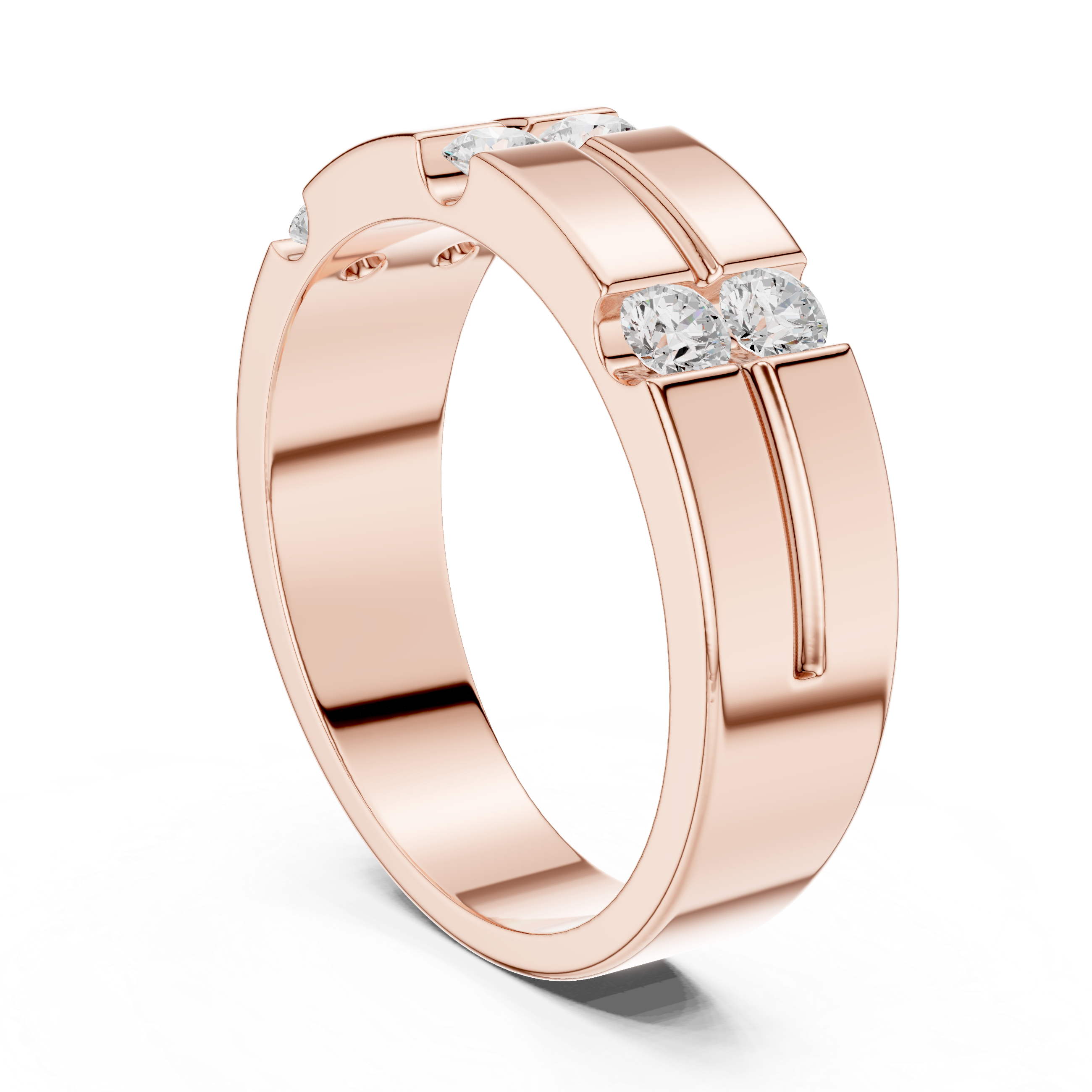 0.39 CT Six Stone Diamond Men's Wedding Ring