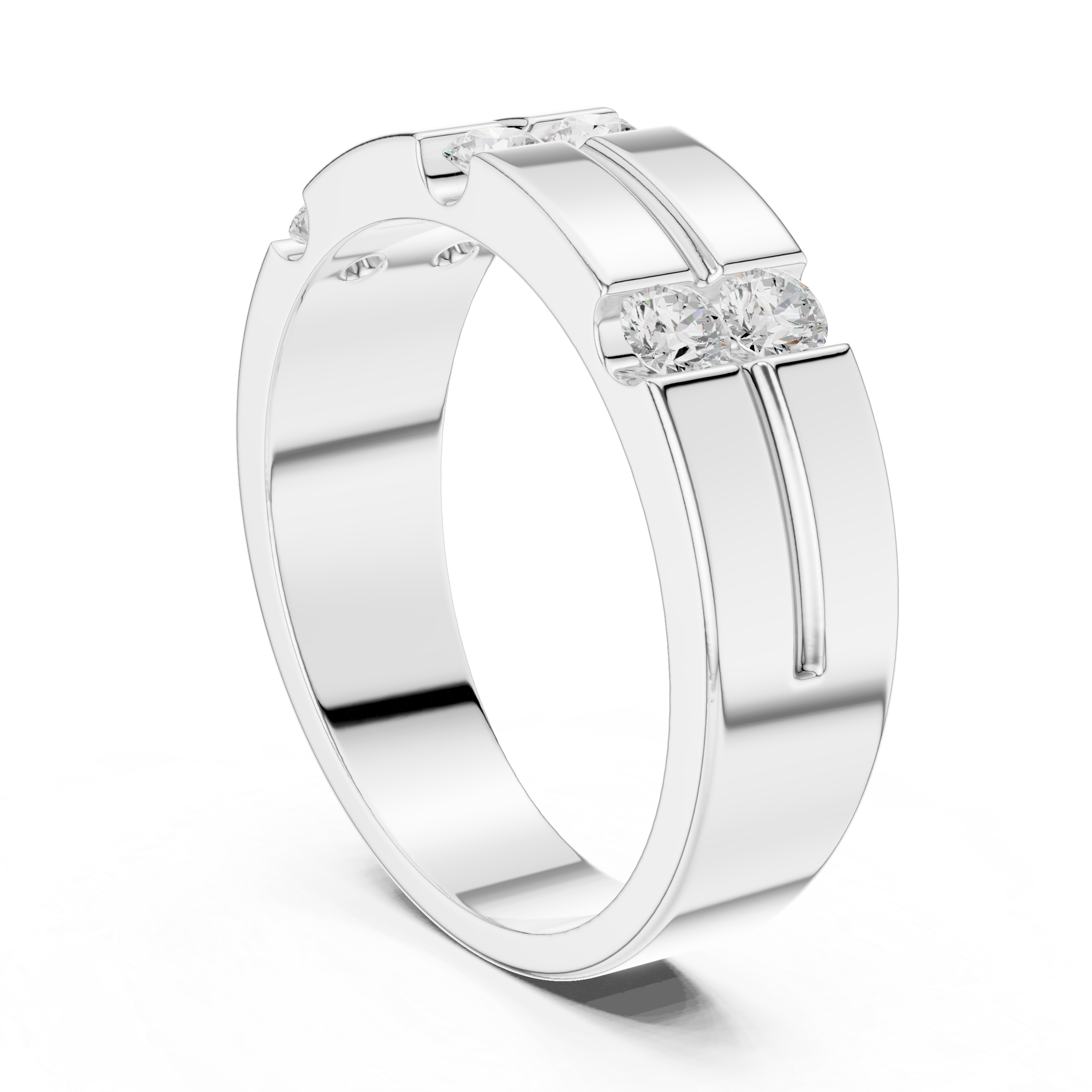0.39 CT Six Stone Diamond Men's Wedding Ring