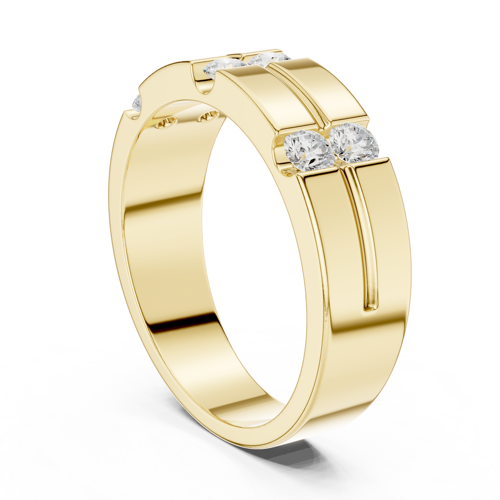 0.39 CT Six Stone Diamond Men's Wedding Ring