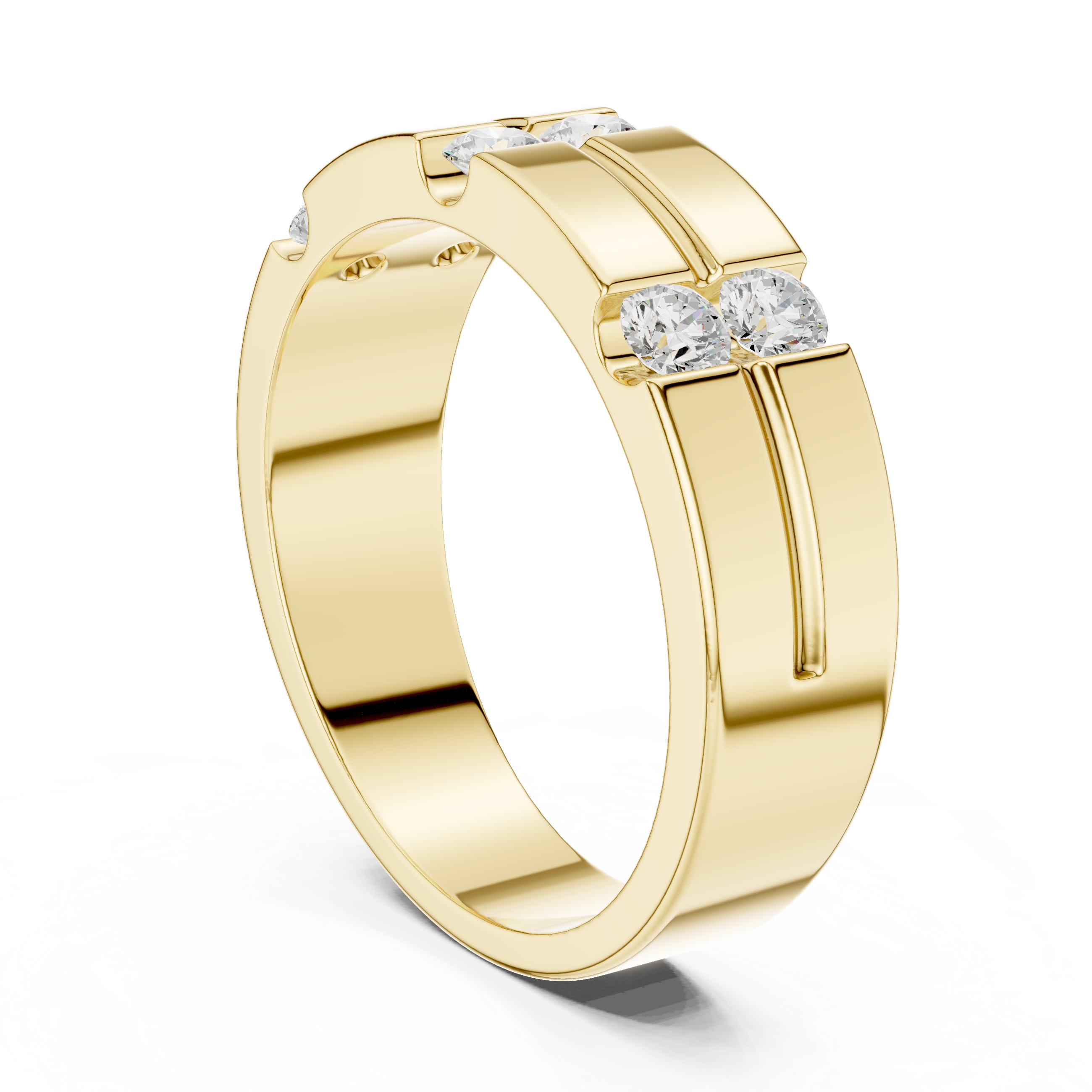 0.39 CT Six Stone Diamond Men's Wedding Ring