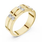0.39 CT Six Stone Diamond Men's Wedding Ring