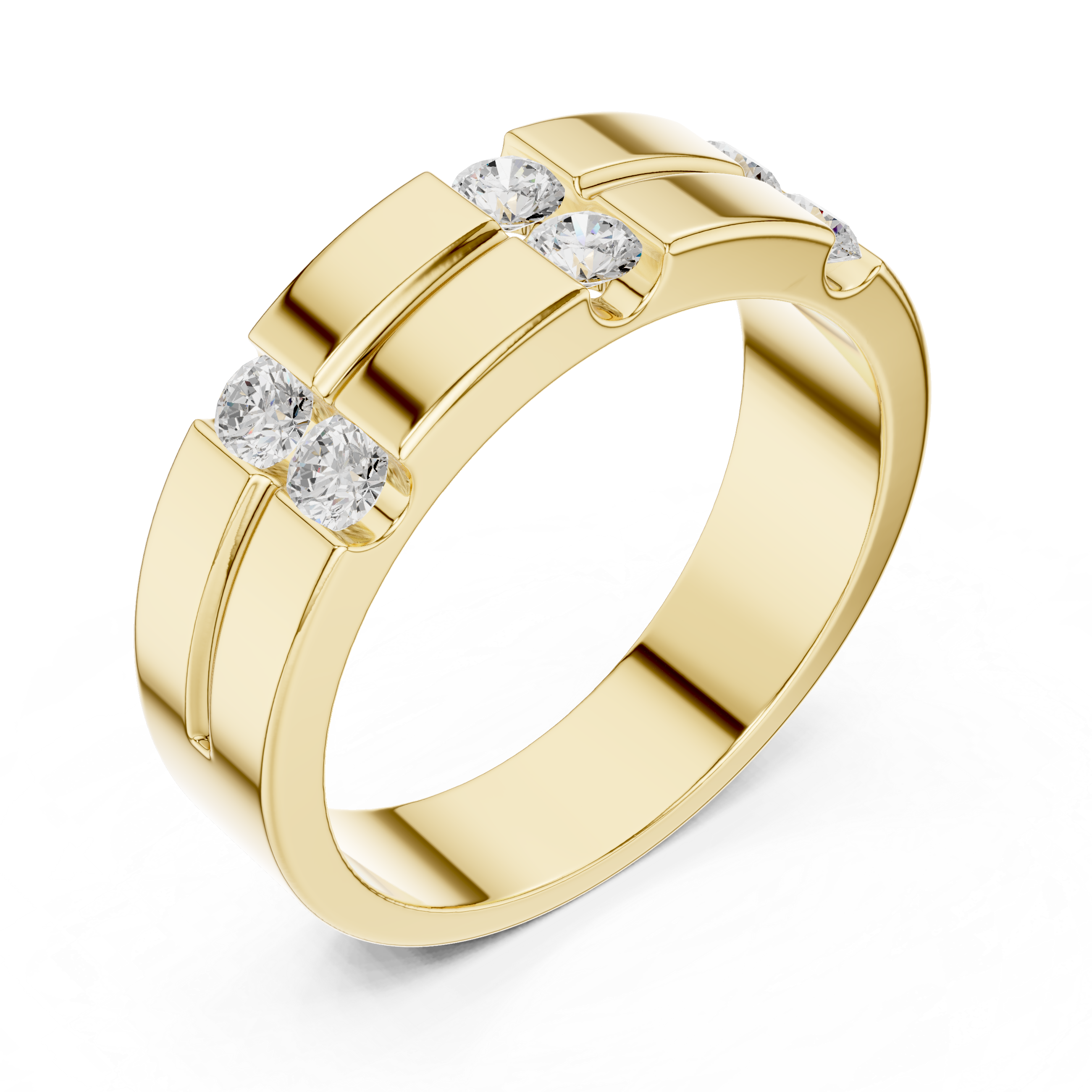 0.39 CT Six Stone Diamond Men's Wedding Ring