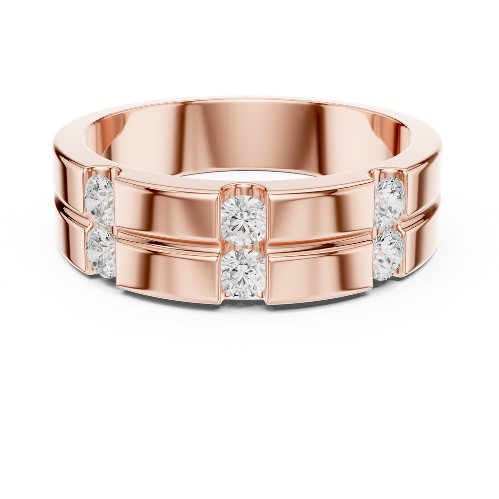 0.39 CT Six Stone Diamond Men's Wedding Ring