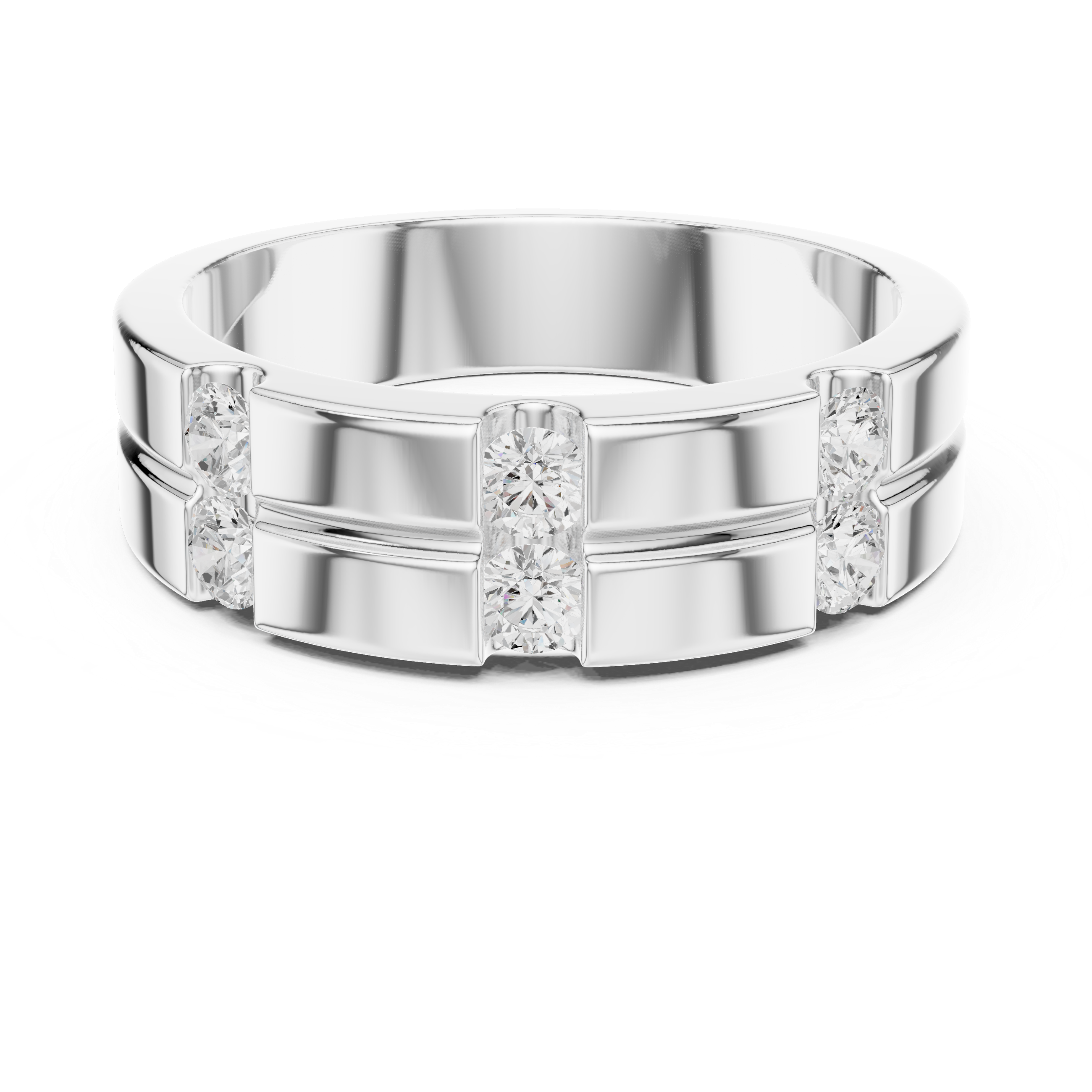 0.39 CT Six Stone Diamond Men's Wedding Ring