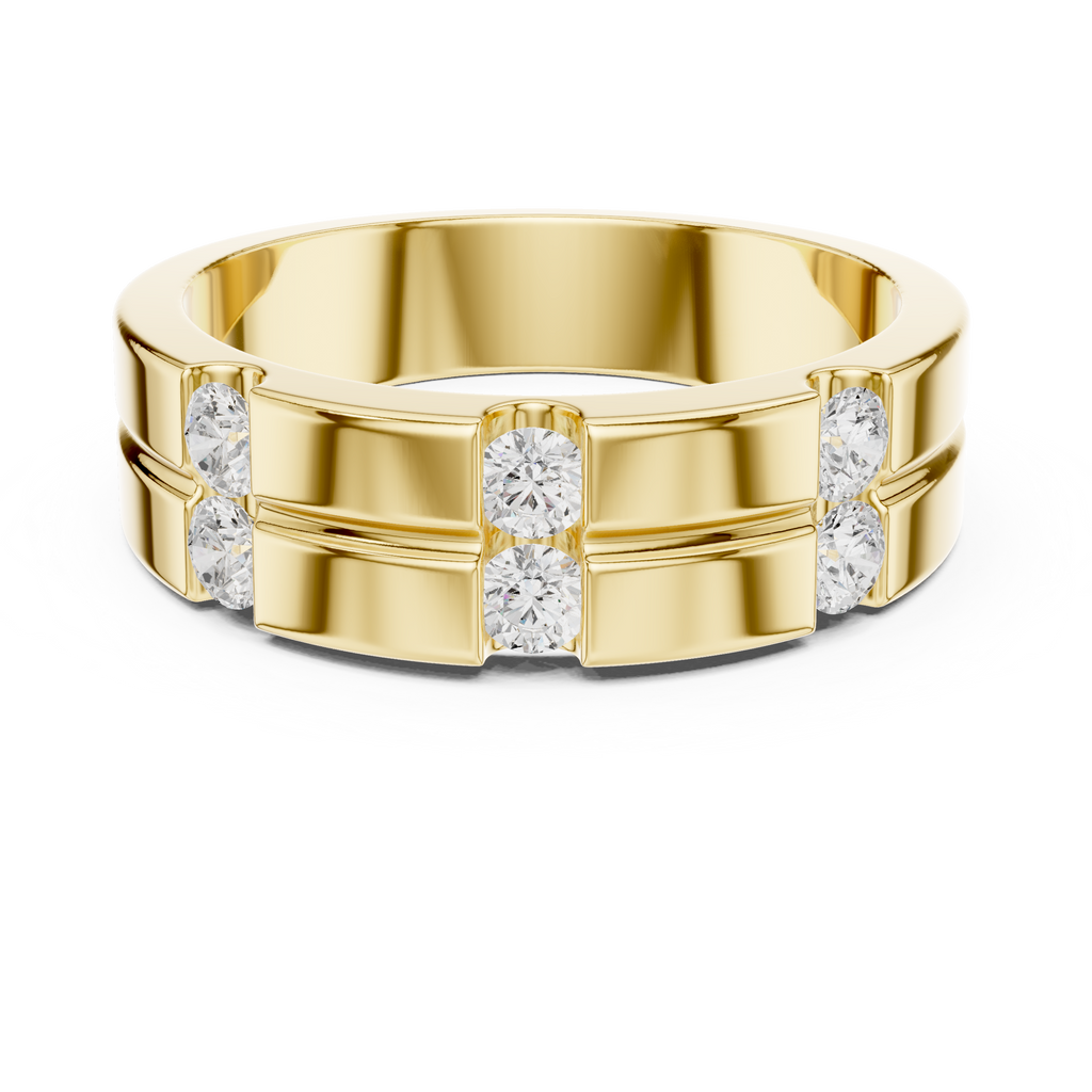 0.39 CT Six Stone Diamond Men's Wedding Ring