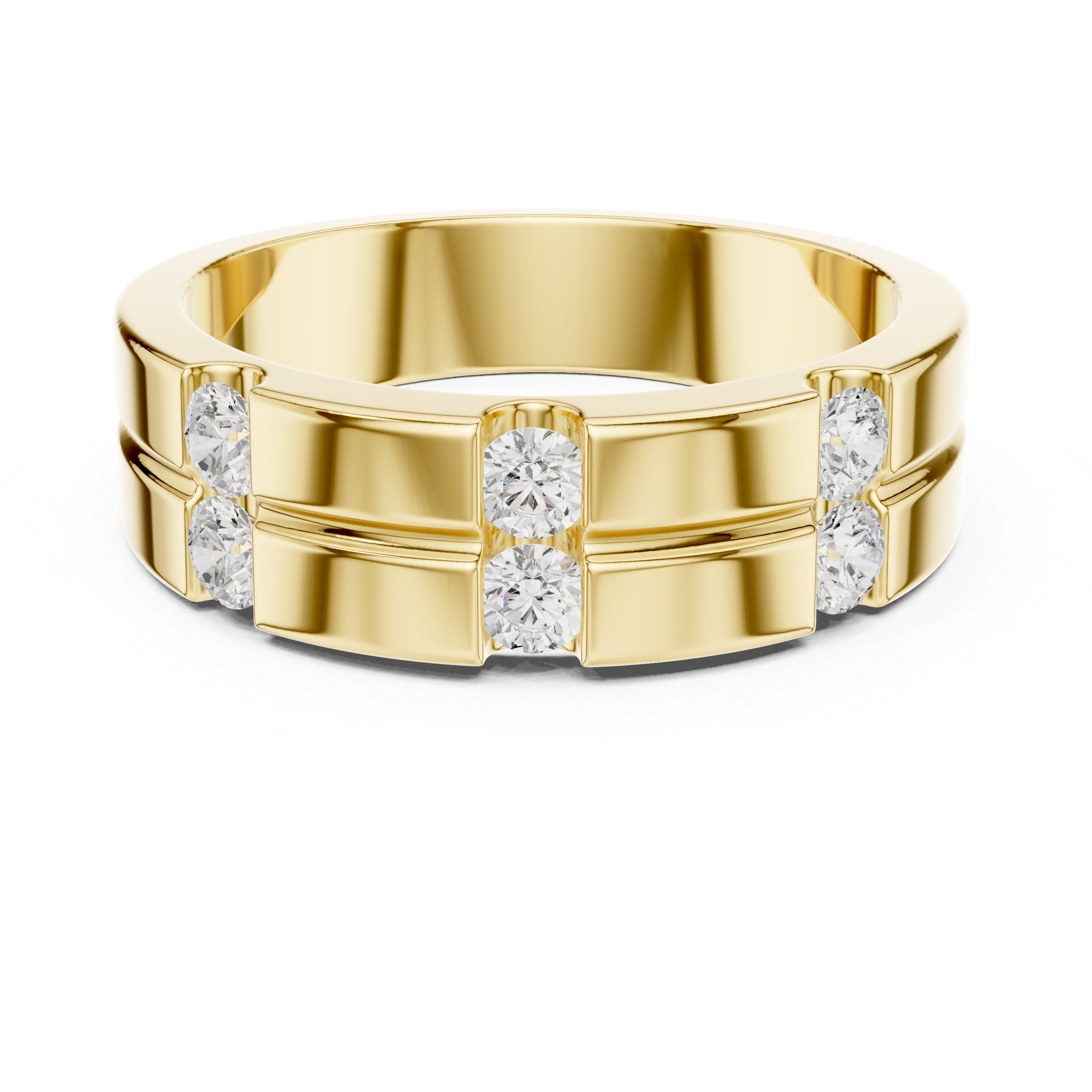 0.39 CT Six Stone Diamond Men's Wedding Ring