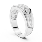0.59 CT Three Stone Diamond Men's Wedding Ring