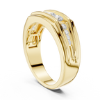 0.59 CT Three Stone Diamond Men's Wedding Ring
