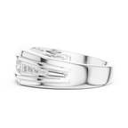 0.59 CT Three Stone Diamond Men's Wedding Ring