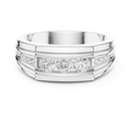 0.59 CT Three Stone Diamond Men's Wedding Ring
