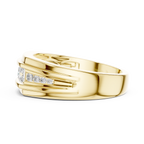 0.59 CT Three Stone Diamond Men's Wedding Ring