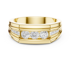 0.59 CT Three Stone Diamond Men's Wedding Ring