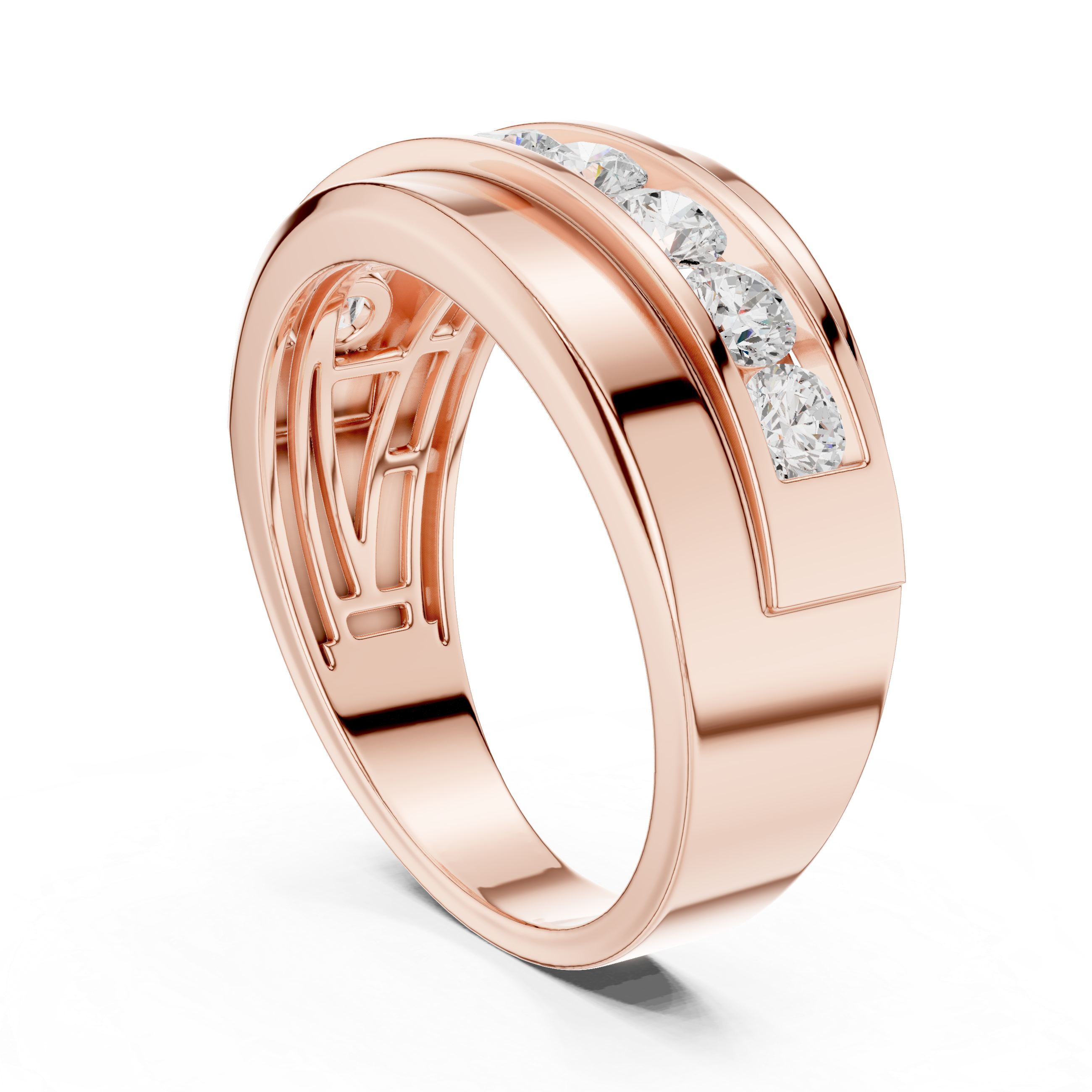 0.88 CT Channel Set Diamond Men's Wedding Ring