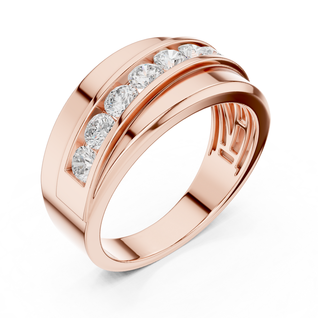 0.88 CT Channel Set Diamond Men's Wedding Ring