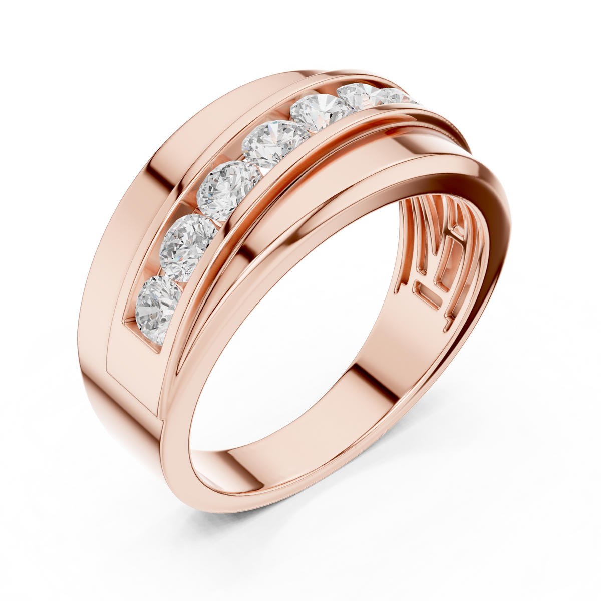 Channel Set Diamond Men's Wedding Ring – view 7 of 12, lab grown diamond ring | Jewelix Atelier
