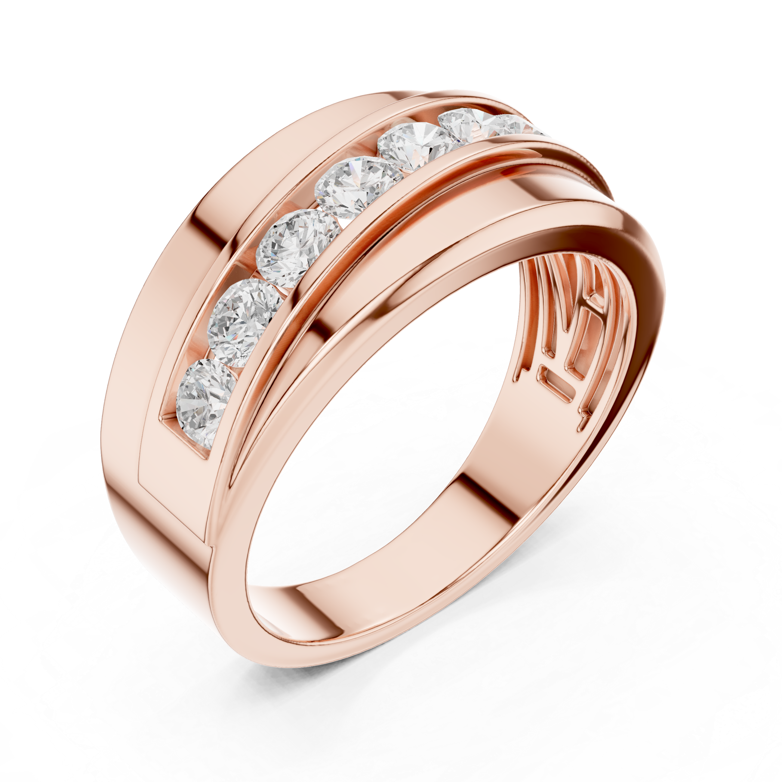 0.88 CT Channel Set Diamond Men's Wedding Ring