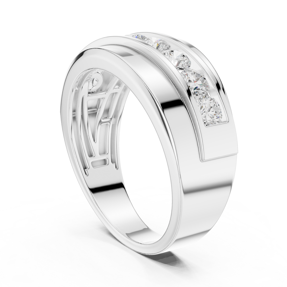 0.88 CT Channel Set Diamond Men's Wedding Ring