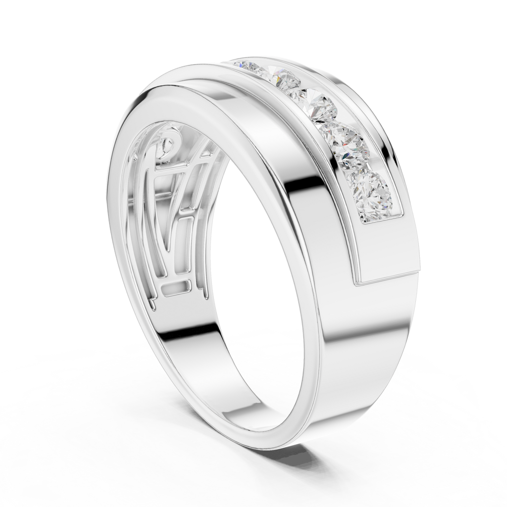 0.88 CT Channel Set Diamond Men's Wedding Ring