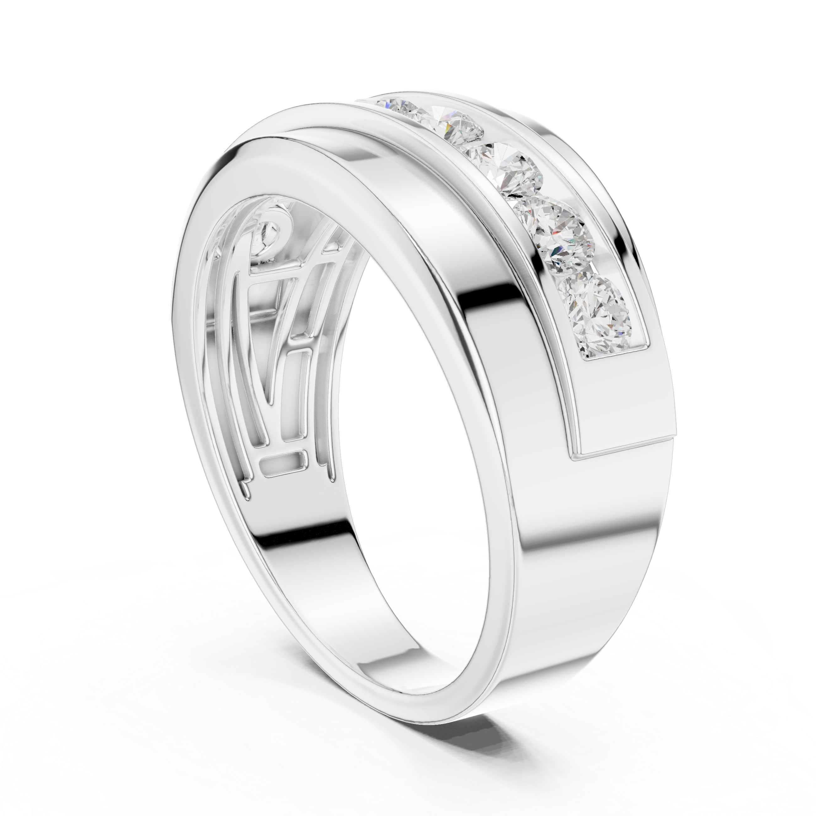0.88 CT Channel Set Diamond Men's Wedding Ring