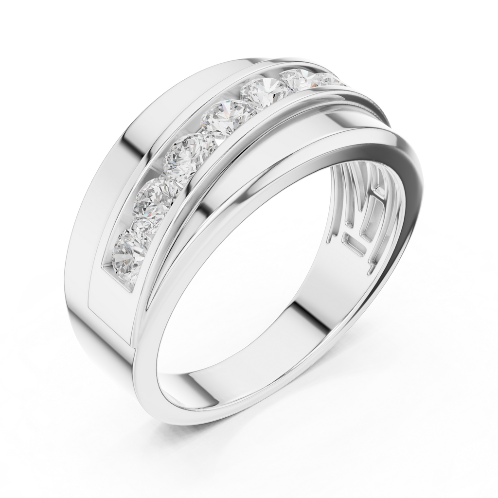 0.88 CT Channel Set Diamond Men's Wedding Ring