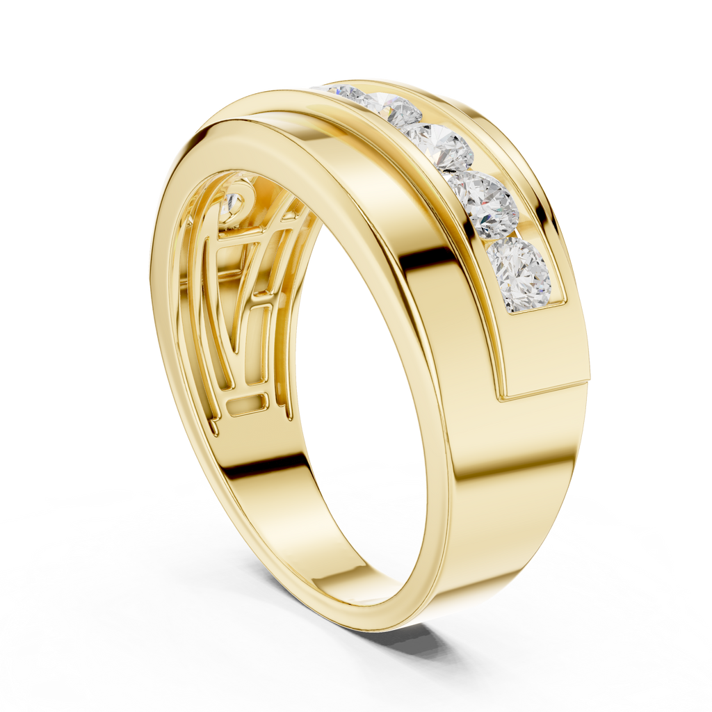0.88 CT Channel Set Diamond Men's Wedding Ring