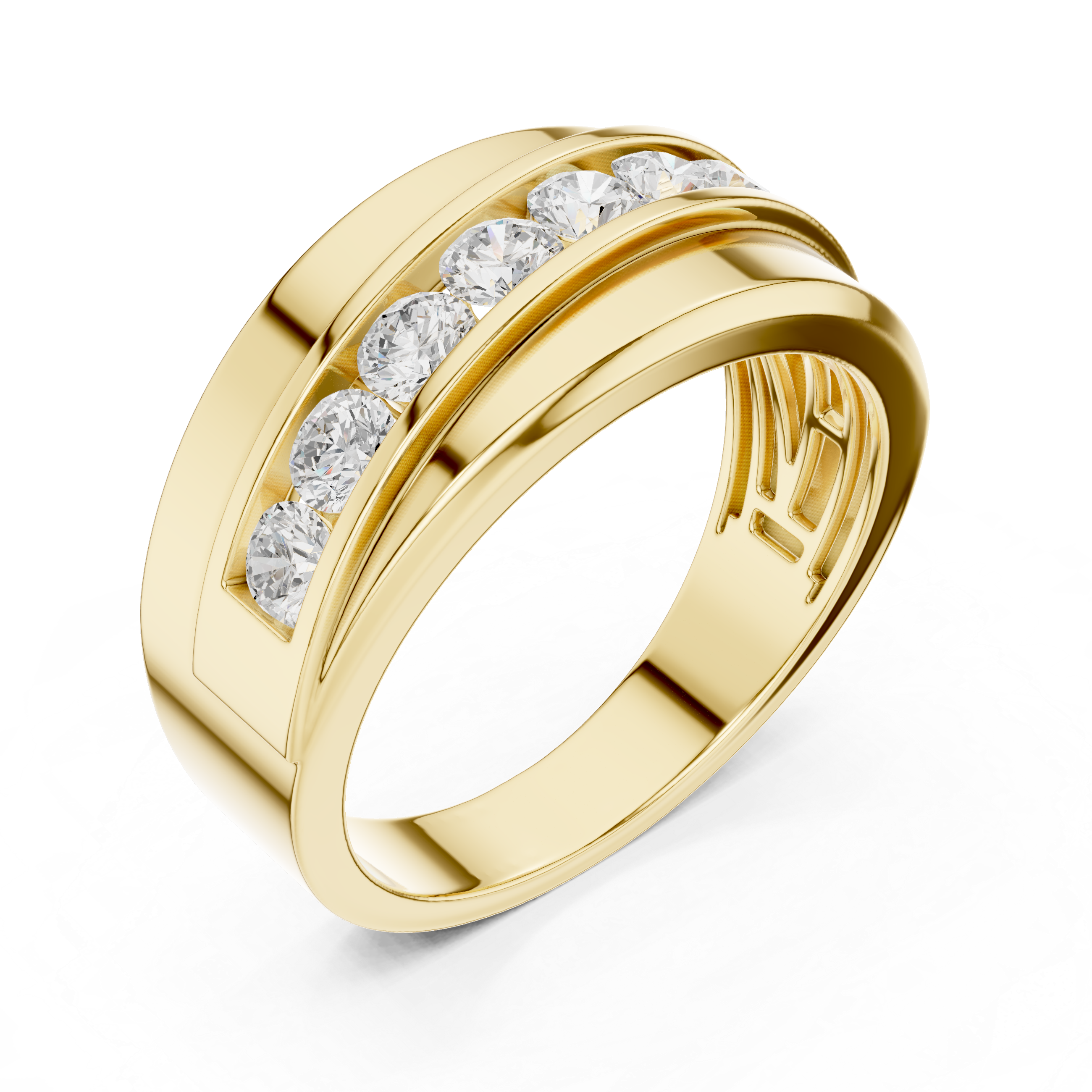 0.88 CT Channel Set Diamond Men's Wedding Ring
